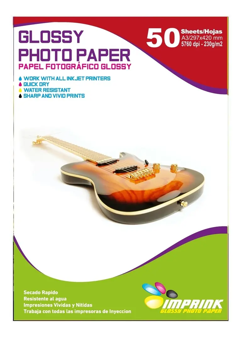 PAPEL FOTOGRAFICO GLOSSY A3 230 GRS