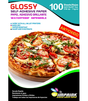 PAPEL ADHESIVO GLOSSY A4 100 HOJAS